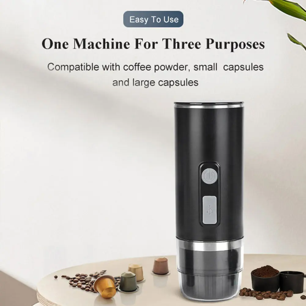 3-in-1 Electric Wireless Heating Coffee Machine Fast Charge Electric Espresso Machine for Camping Travel RV Hiking Office