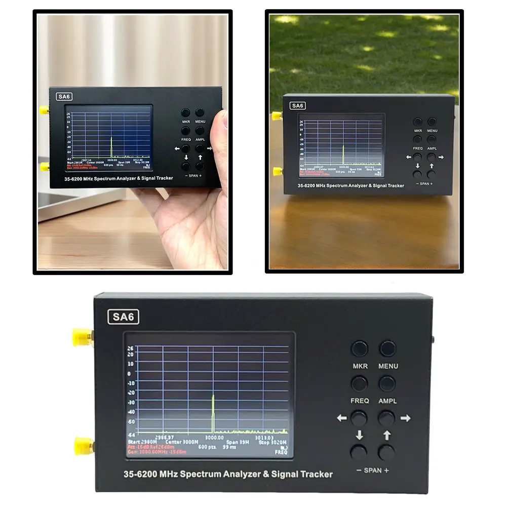 SA6 35-6200 MHz Portable Spectrum Analyzer Signal Genertor 3.2inch Screen Spectrum Signal Genertor Tracking Generator