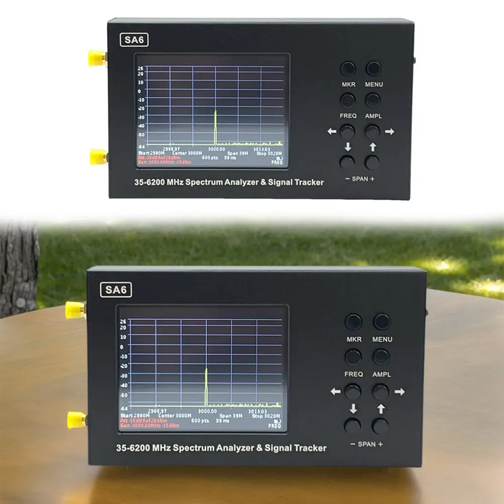 SA6 35-6200 MHz Portable Spectrum Analyzer Signal Genertor 3.2inch Screen Spectrum Signal Genertor Tracking Generator