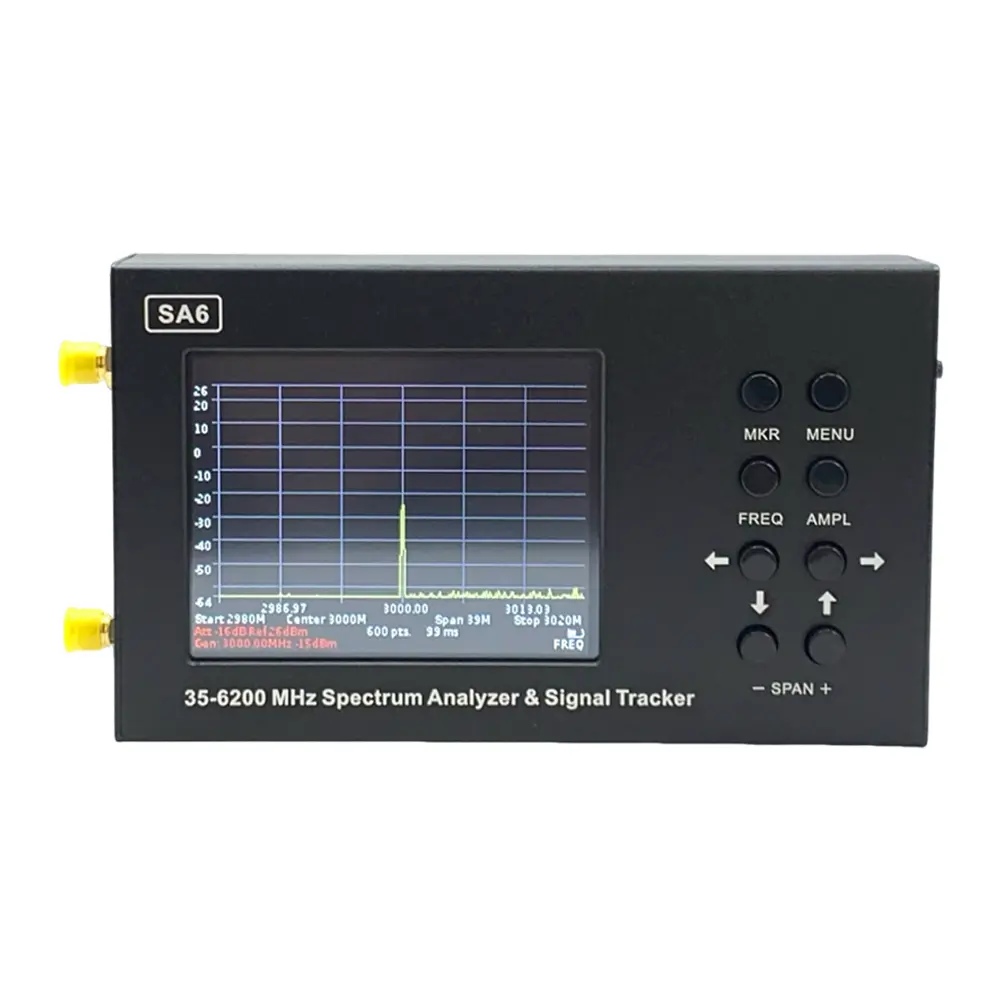 SA6 35-6200 MHz Portable Spectrum Analyzer Signal Genertor 3.2inch Screen Spectrum Signal Genertor Tracking Generator