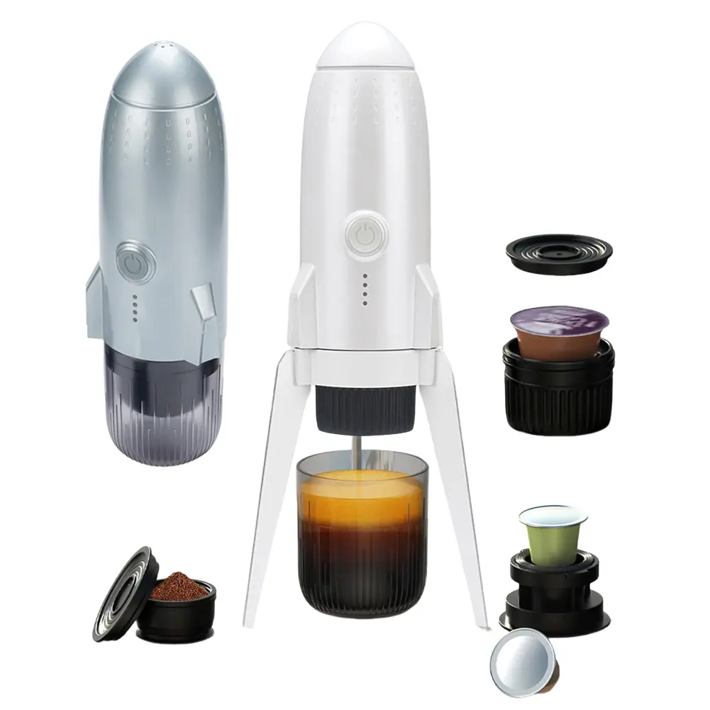 3-in-1 Coffee Brewing Machine Multifunctional Electric Espresso Coffee Machine Manual Espresso Maker for Travel Caravan Hiking