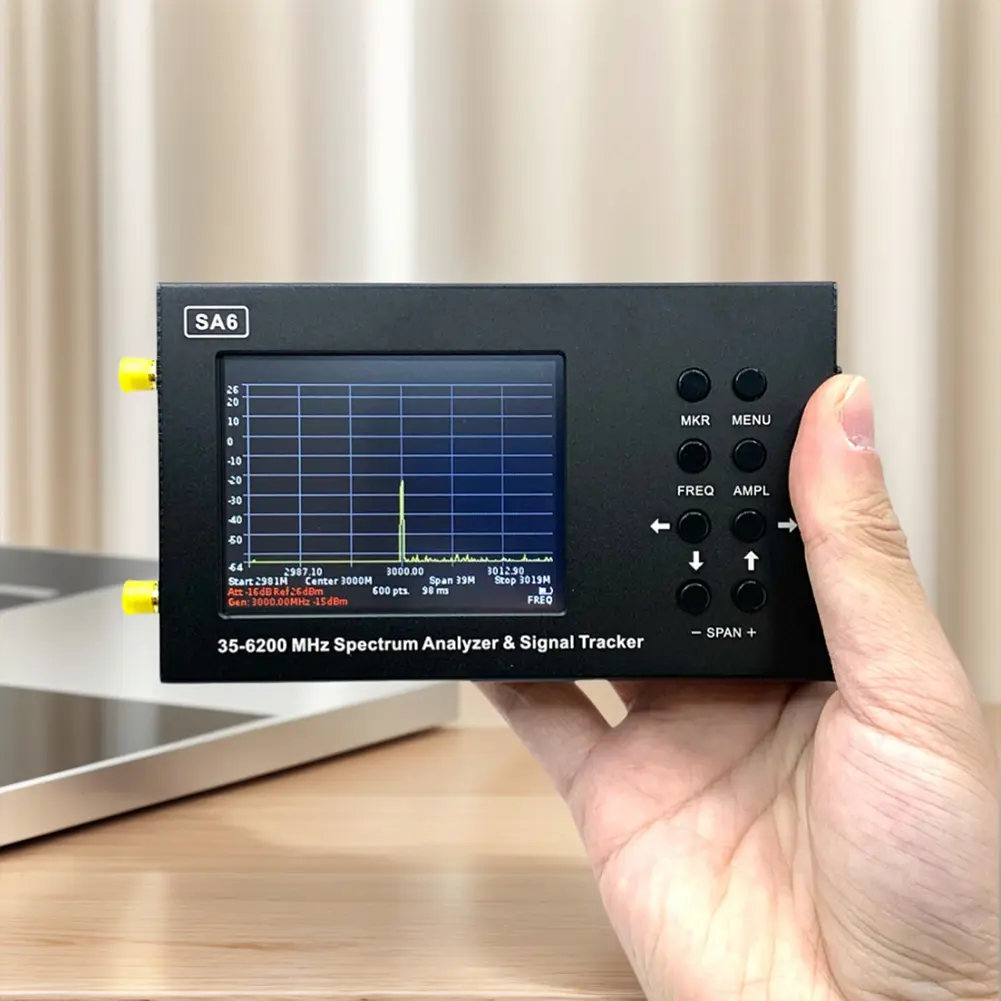 SA6 35-6200 MHz Portable Spectrum Analyzer Signal Genertor 3.2inch Screen Spectrum Signal Genertor Tracking Generator
