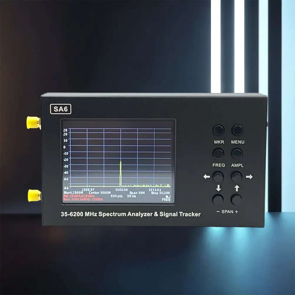 SA6 35-6200 MHz Portable Spectrum Analyzer Signal Genertor 3.2inch Screen Spectrum Signal Genertor Tracking Generator