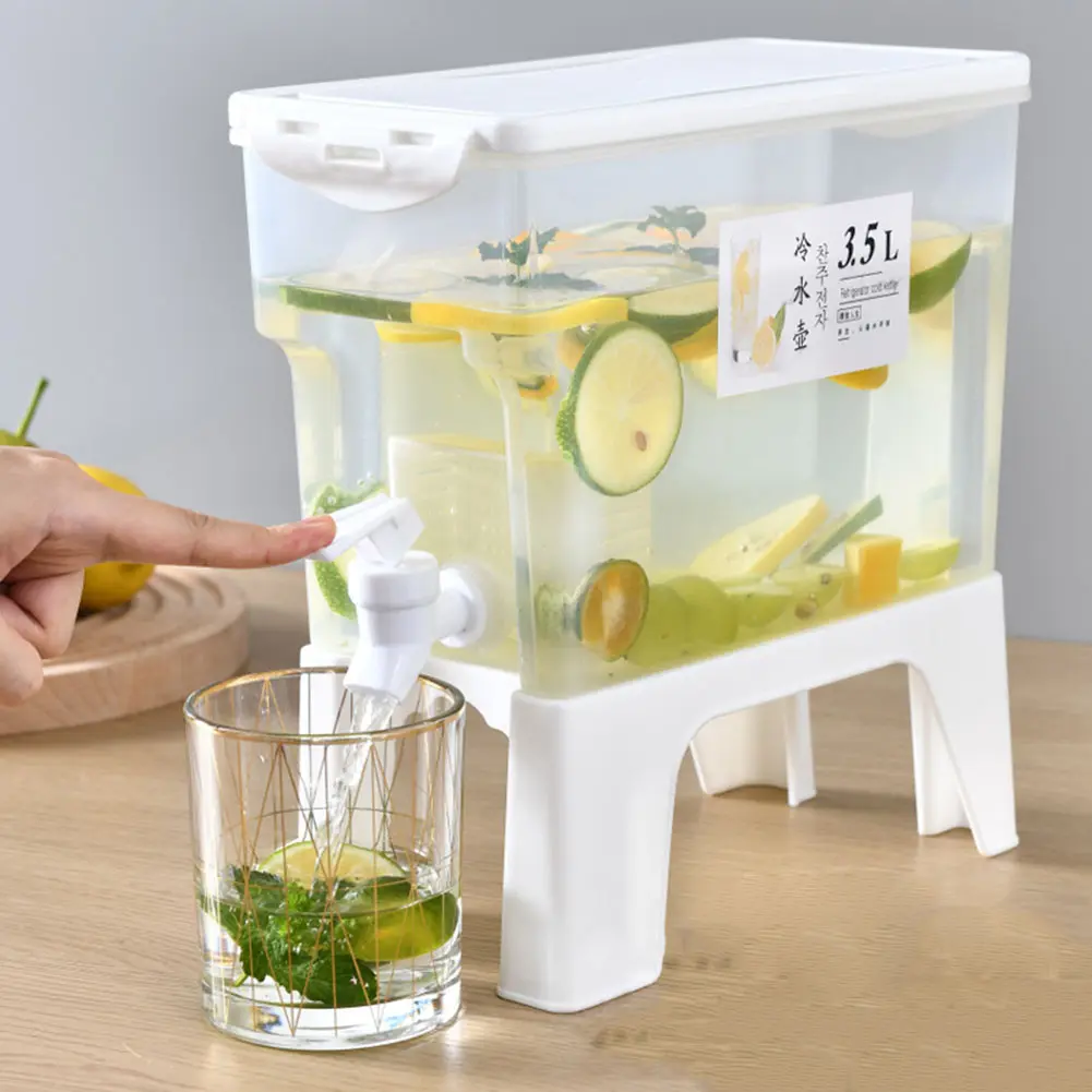 Juice Lemonade Dispenser 3.5L Beverage Dispenser with Spigot Drinkware Bottle Container for Fridge for Parties Stand & Daily Use