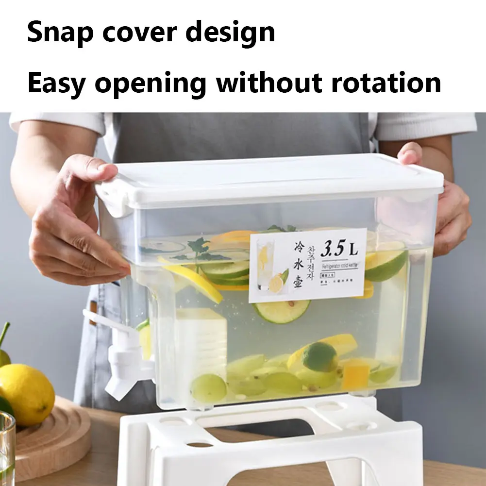 Juice Lemonade Dispenser 3.5L Beverage Dispenser with Spigot Drinkware Bottle Container for Fridge for Parties Stand & Daily Use