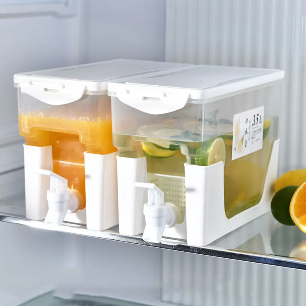 Juice Lemonade Dispenser 3.5L Beverage Dispenser with Spigot Drinkware Bottle Container for Fridge for Parties Stand & Daily Use