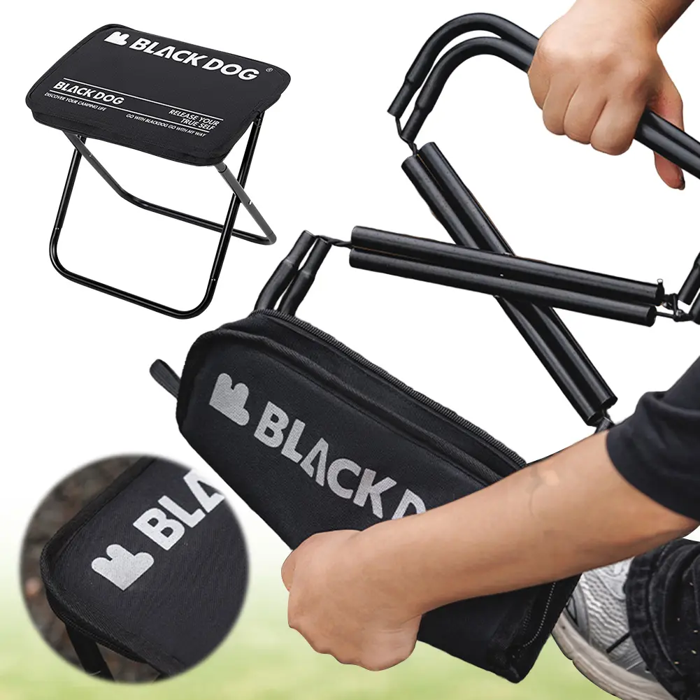 Outdoor Folding Stool High Load-Bearing Camping Fishing Chair 600D Oxford Cloth Beach Folding Chair for Subway Queuing