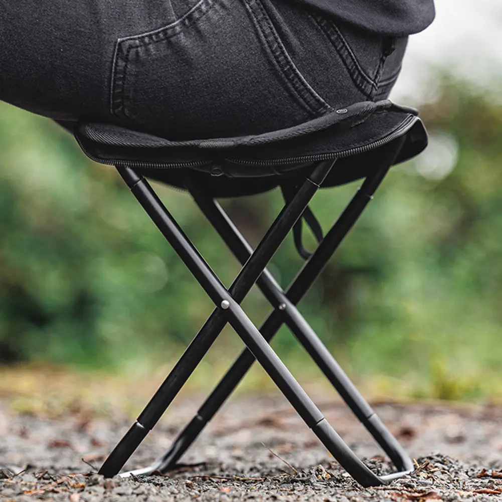 Outdoor Folding Stool High Load-Bearing Camping Fishing Chair 600D Oxford Cloth Beach Folding Chair for Subway Queuing