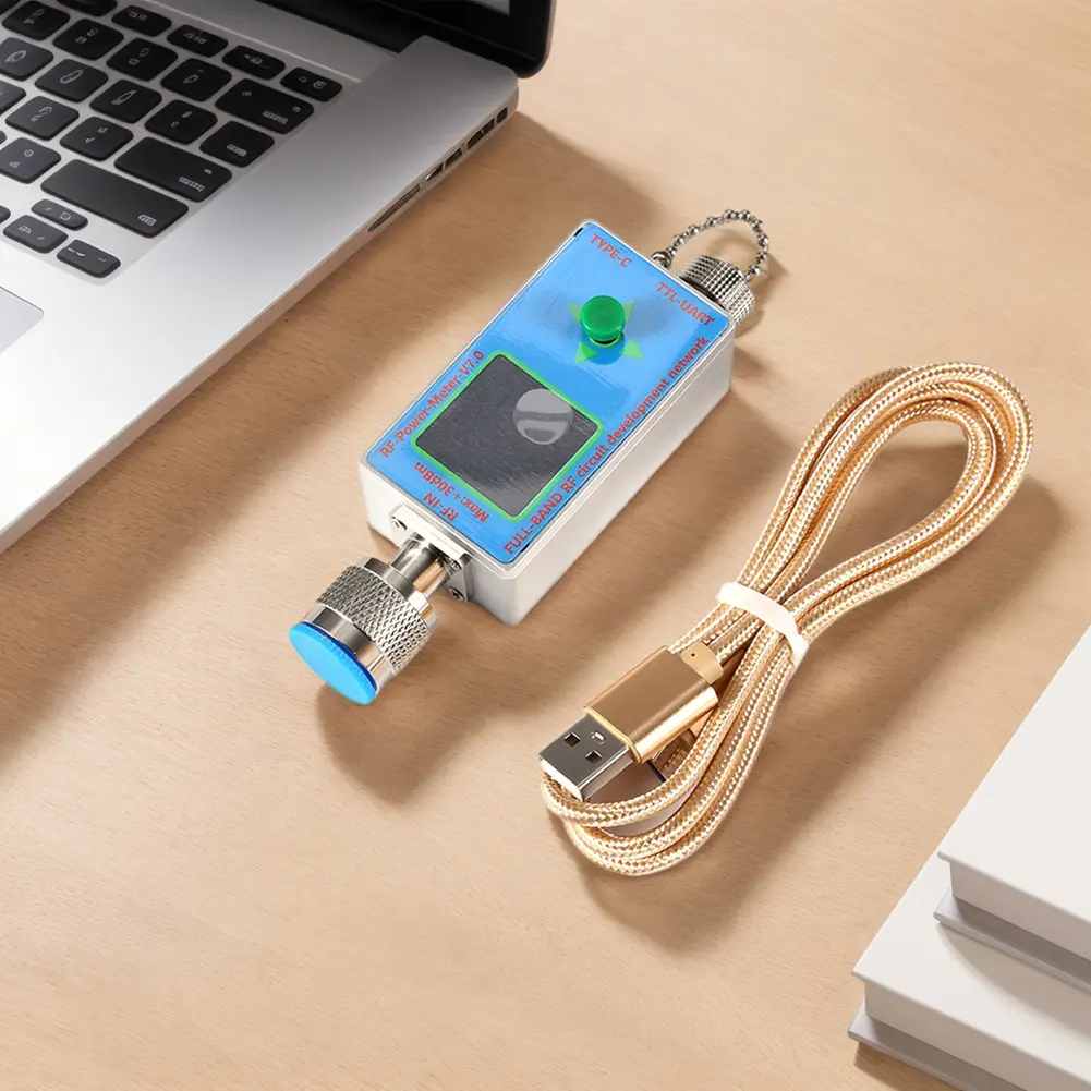 V7.0 RF Power Meter 10Ghz RF Power Meter Set 30Dbm Max Input Power Meter Tester N-Type Connector USB-C Port RF Power Measurement