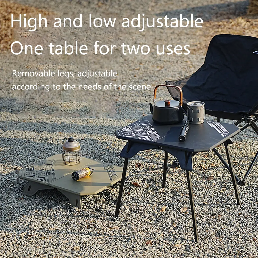 Outdoor Camping Table Aluminum Alloy Portable Folding Table Waterproof Dual-Use Picnic Table for Cooking Hiking Backpacking