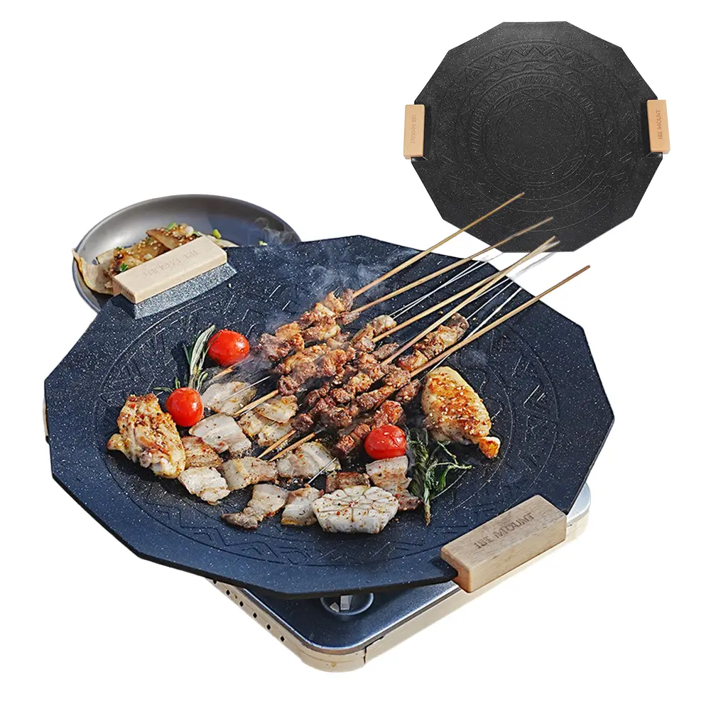 Medical Stone Baking Dishes Pans Non-Stick Picnic Barbecue Plate Multi-Purpose Roasting Cooking Tray for Camping Hiking Supplies