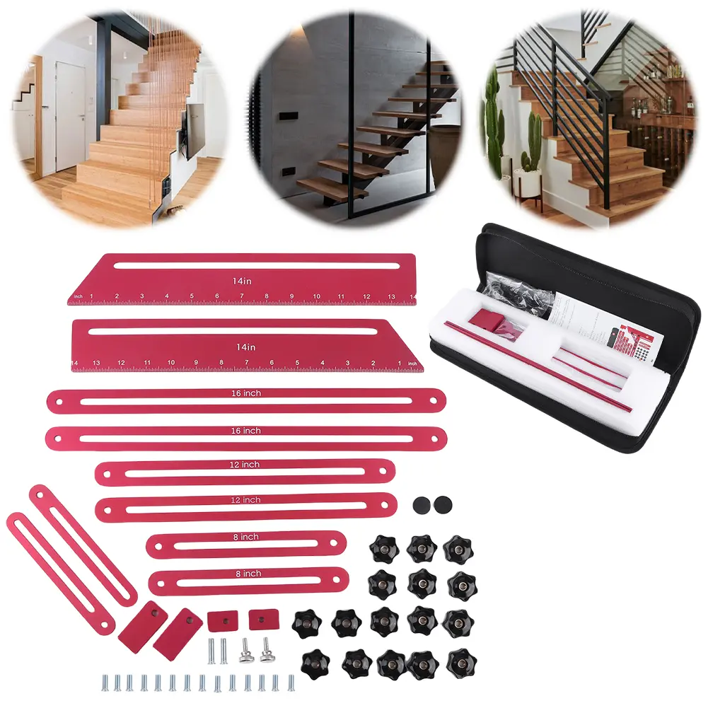 Stair Tread Template Tool Stair Tread Gauge Measuring Tool Multipurpose Stair Template Tool Step Template Tool for Risers Shelf
