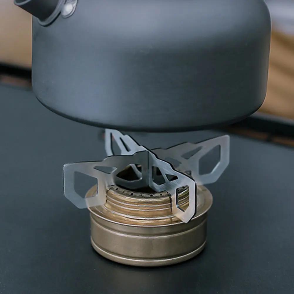 Mini Alcohol Burner with Cross Rack Camping Alcohol Stove Adjustable Firepower Ultralight Alcohol Furnace for Outdoor Survival