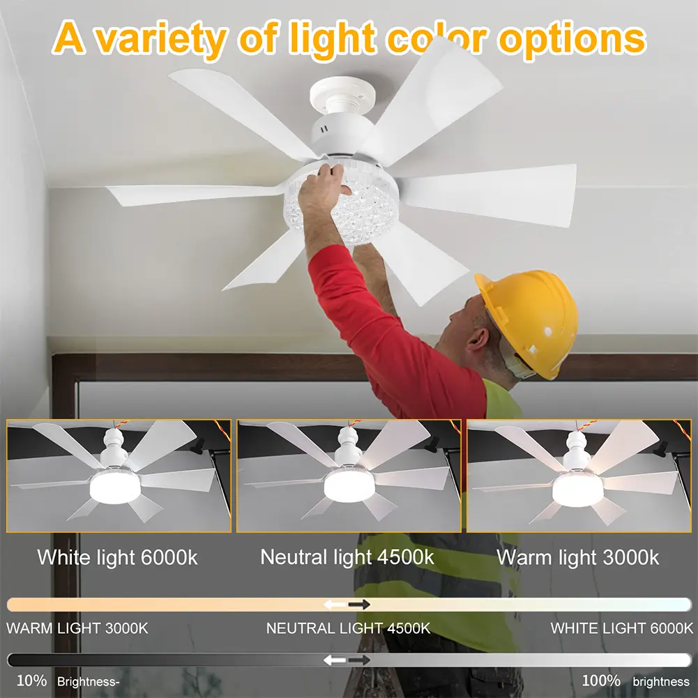 Ceiling Fan with Light Socket Ceiling Fan Remote Control LED Light Fan Adjustable Wind Speed Timing Wireless Fan for Home Office