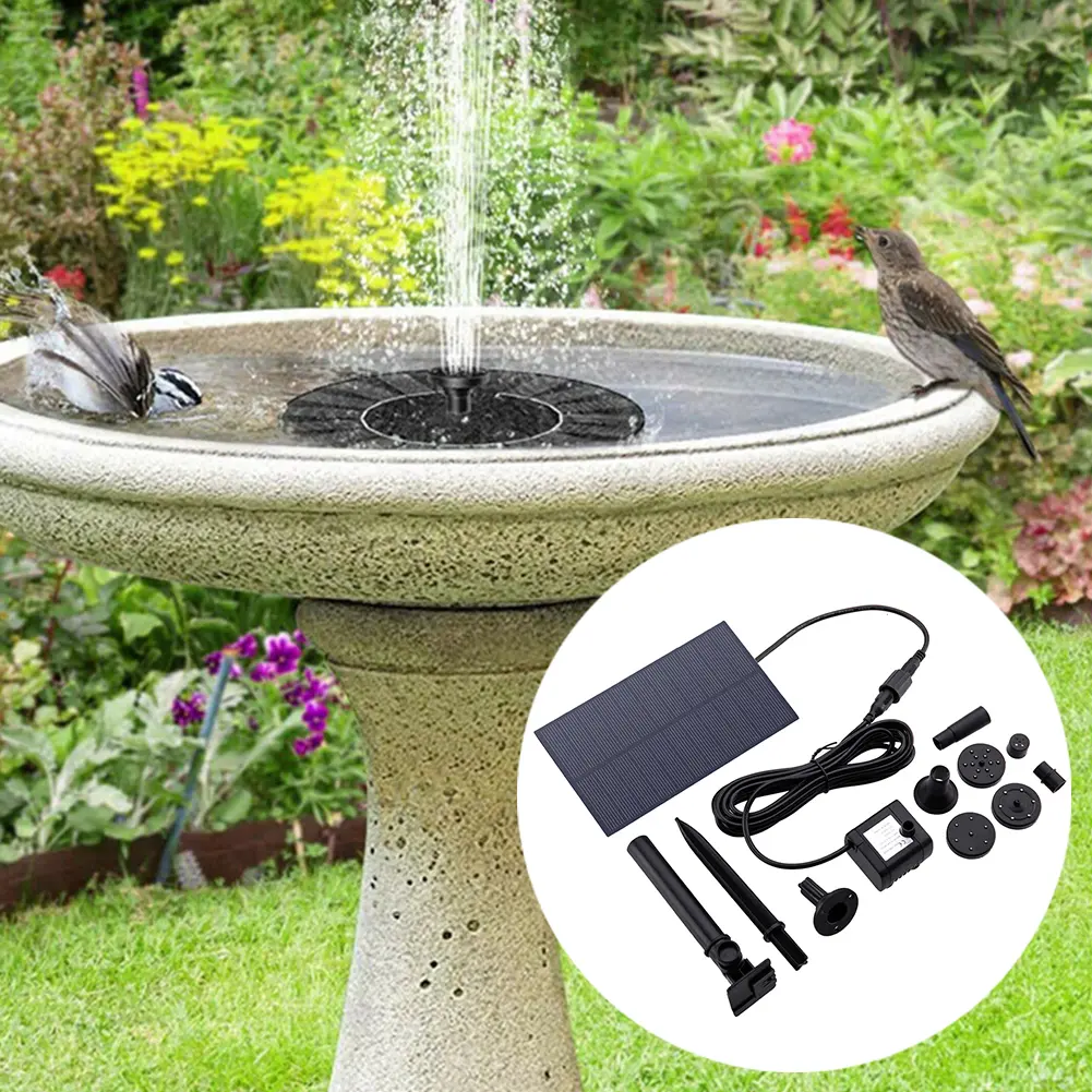 1.5W Solar Water Pump Solar Powered Water Fountain Pump Solar Fountain Pump Kit for Bird Bath Ponds Garden Fish Tank and Outdoor