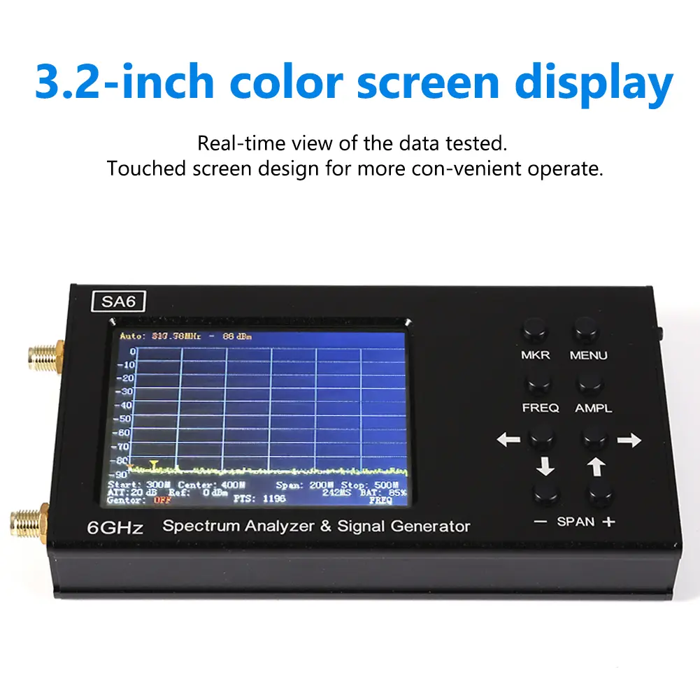 SA6 Handheld Spectrum Analyzer Multifunction WiFi CDMA Signal 6G Tester Reusable 3.2 Inch Touched Screen Tester for LAB