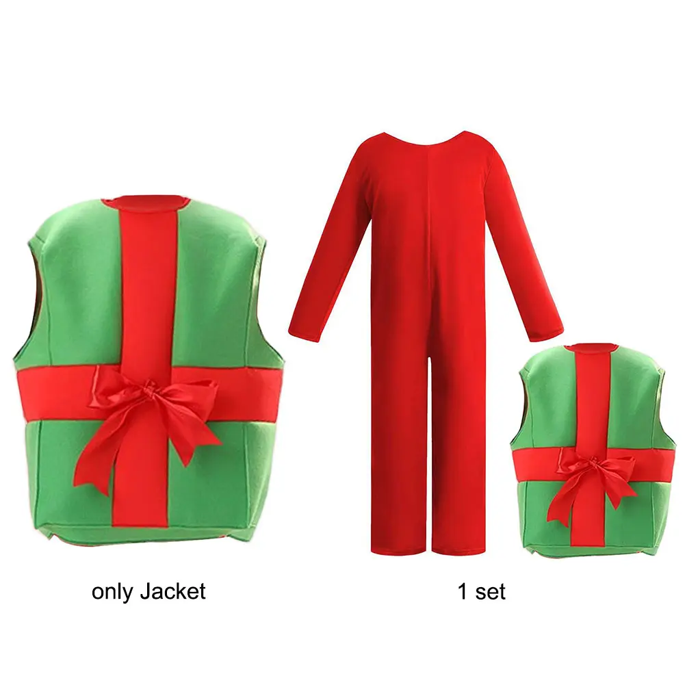 Christmas Gift Box Costumes Fun Cute Christmas Cosplay Props Party Dress Up Stage Show Clothing for Kids Boys Girls