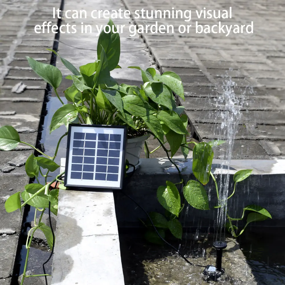 1.5W Solar Floating Garden Fountain Kit W/ 7 Nozzles Garden Waterfall Fountain Kit for Pond Pool Patio Garden Fish Tank Aquarium