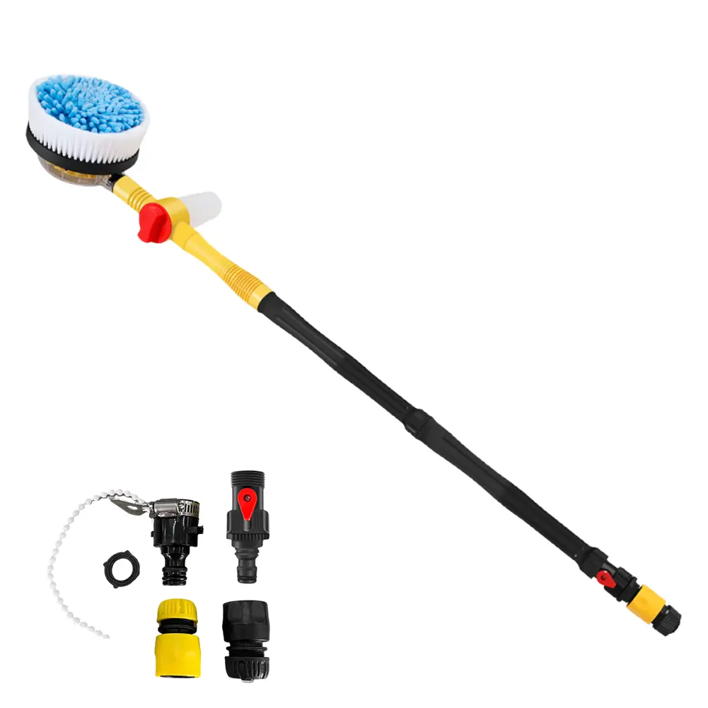 Wash Foam Brush Long Handle Automatic Rotating Brushes Adjustable High Pressure Washer Chenille for Vehicle Cleaning Maintenance