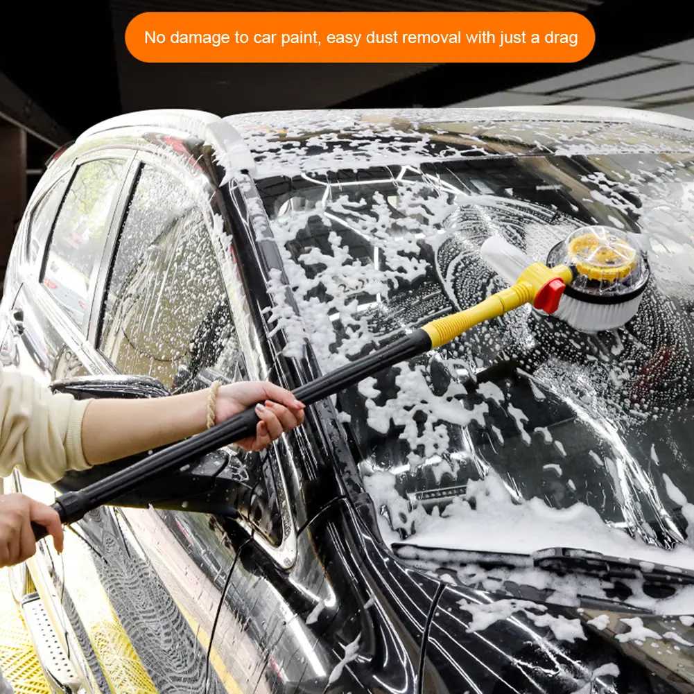 Wash Foam Brush Long Handle Automatic Rotating Brushes Adjustable High Pressure Washer Chenille for Vehicle Cleaning Maintenance