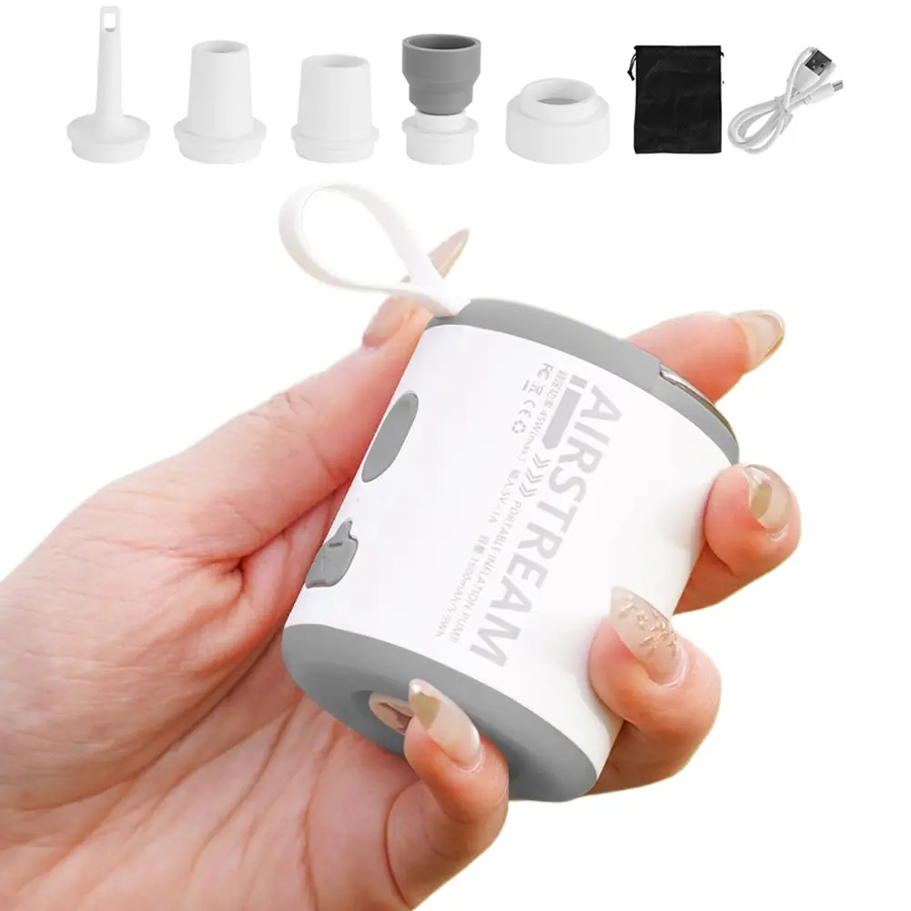 Mini Air Mattress Pump with Camping Light Inflator/Deflator Pumps Rechargeable for Inflatable Cushions Air Beds Swimming Ring