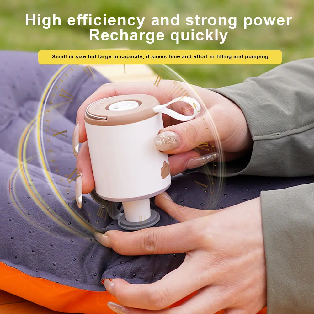 Mini Air Mattress Pump with Camping Light Inflator/Deflator Pumps Rechargeable for Inflatable Cushions Air Beds Swimming Ring