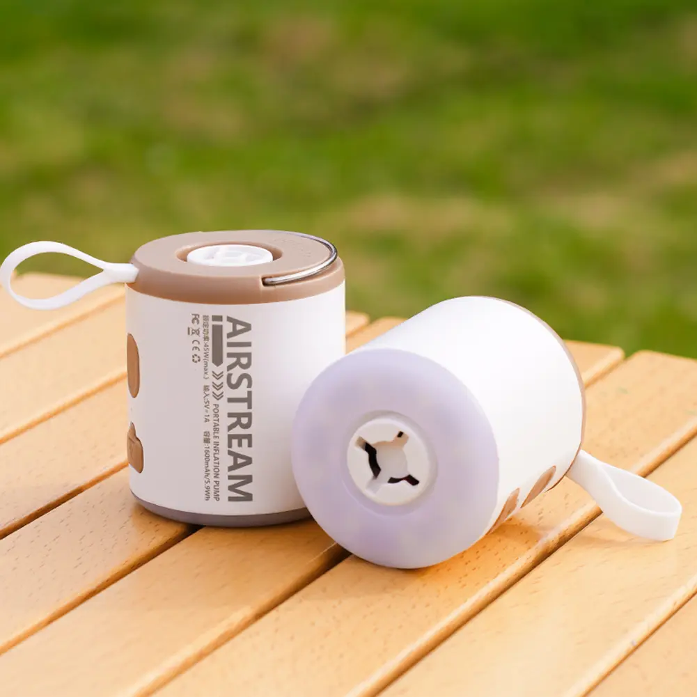 Mini Air Mattress Pump with Camping Light Inflator/Deflator Pumps Rechargeable for Inflatable Cushions Air Beds Swimming Ring