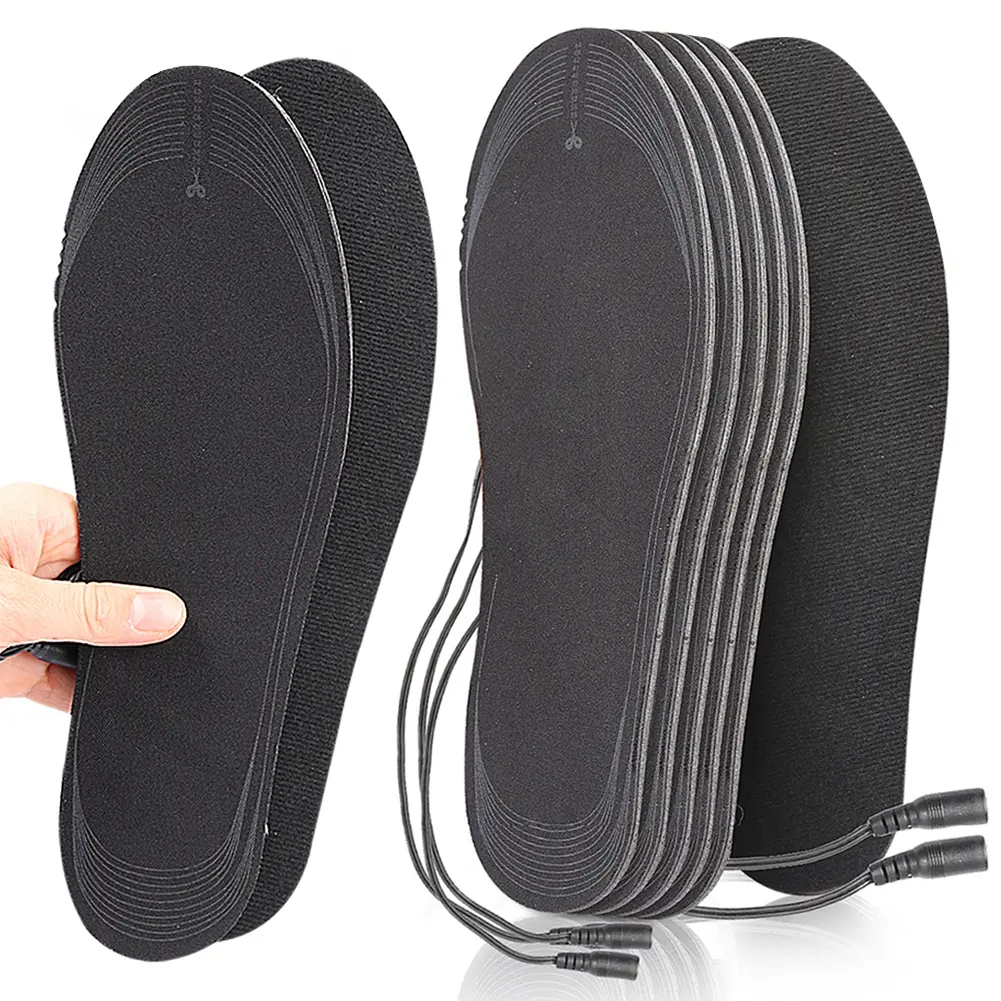 USB Heated Shoe Insoles Electric Heated Shoes Pad Cuttable Foot Warming Pad Washable Rechargeable Foot Warmer for Skiing Hiking