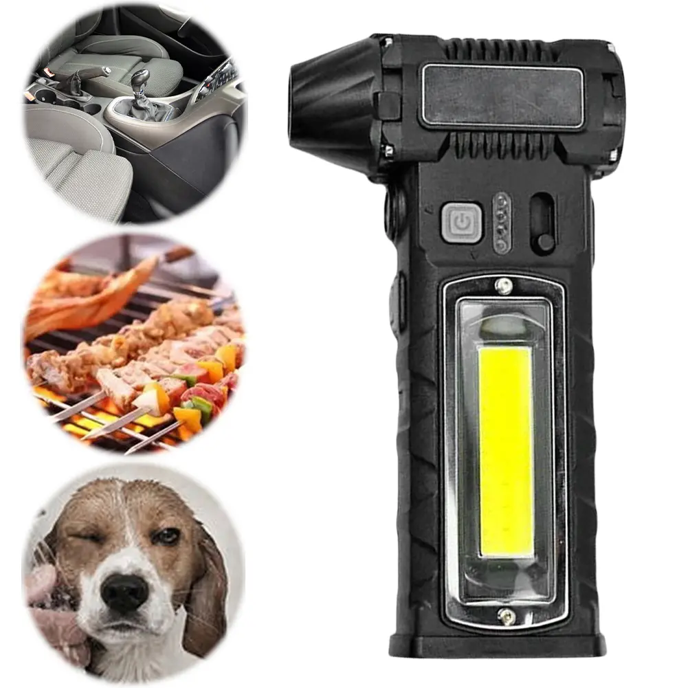110000 RPM Car Handheld Hair Dryer USB Charging Turbo Violent Fan Outdoor Fan with Light Turbo Violent Blower PC Cleaning Tool