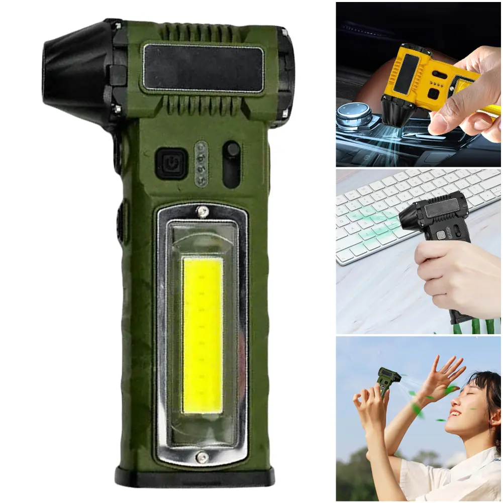 110000 RPM Car Handheld Hair Dryer USB Charging Turbo Violent Fan Outdoor Fan with Light Turbo Violent Blower PC Cleaning Tool