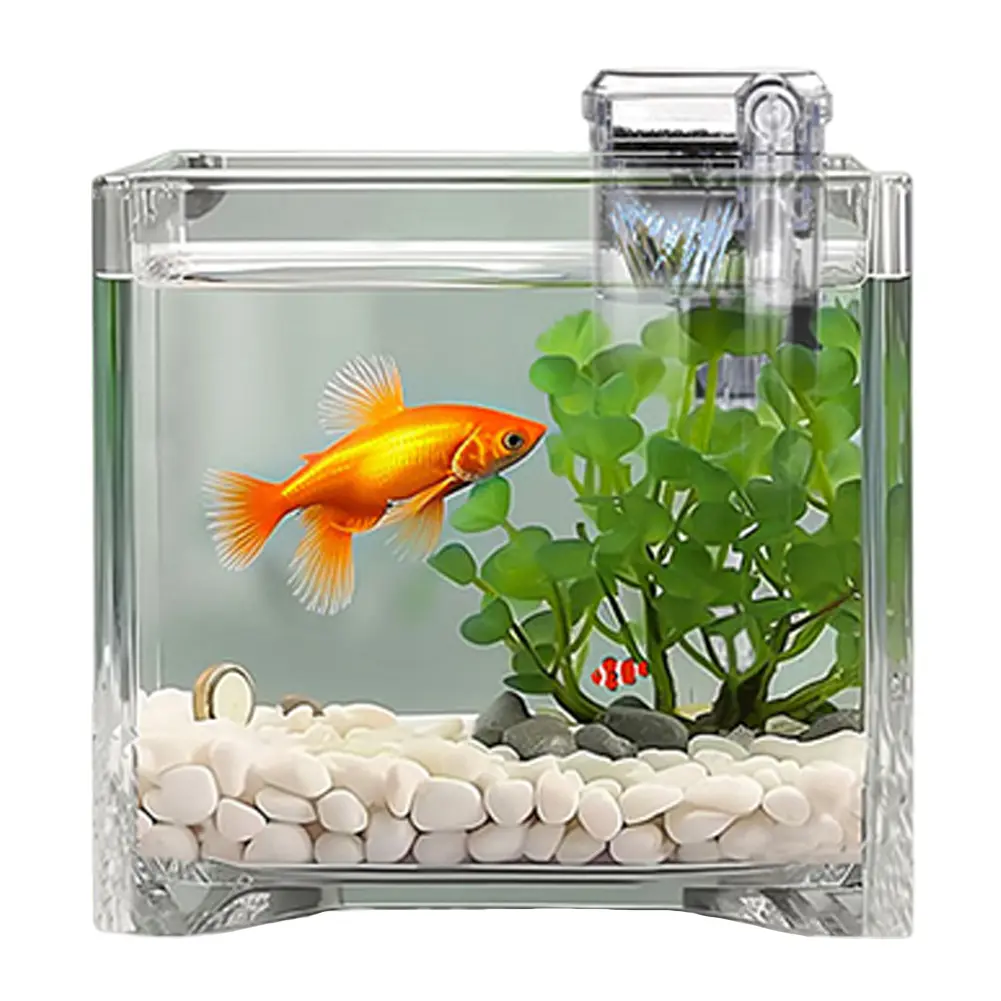 Fish Tank Suspended Filter Adjustable Flow Waterfall Suspension Oxygen Pump Aquarium Filter for 3-10 Gallon Fish Tank