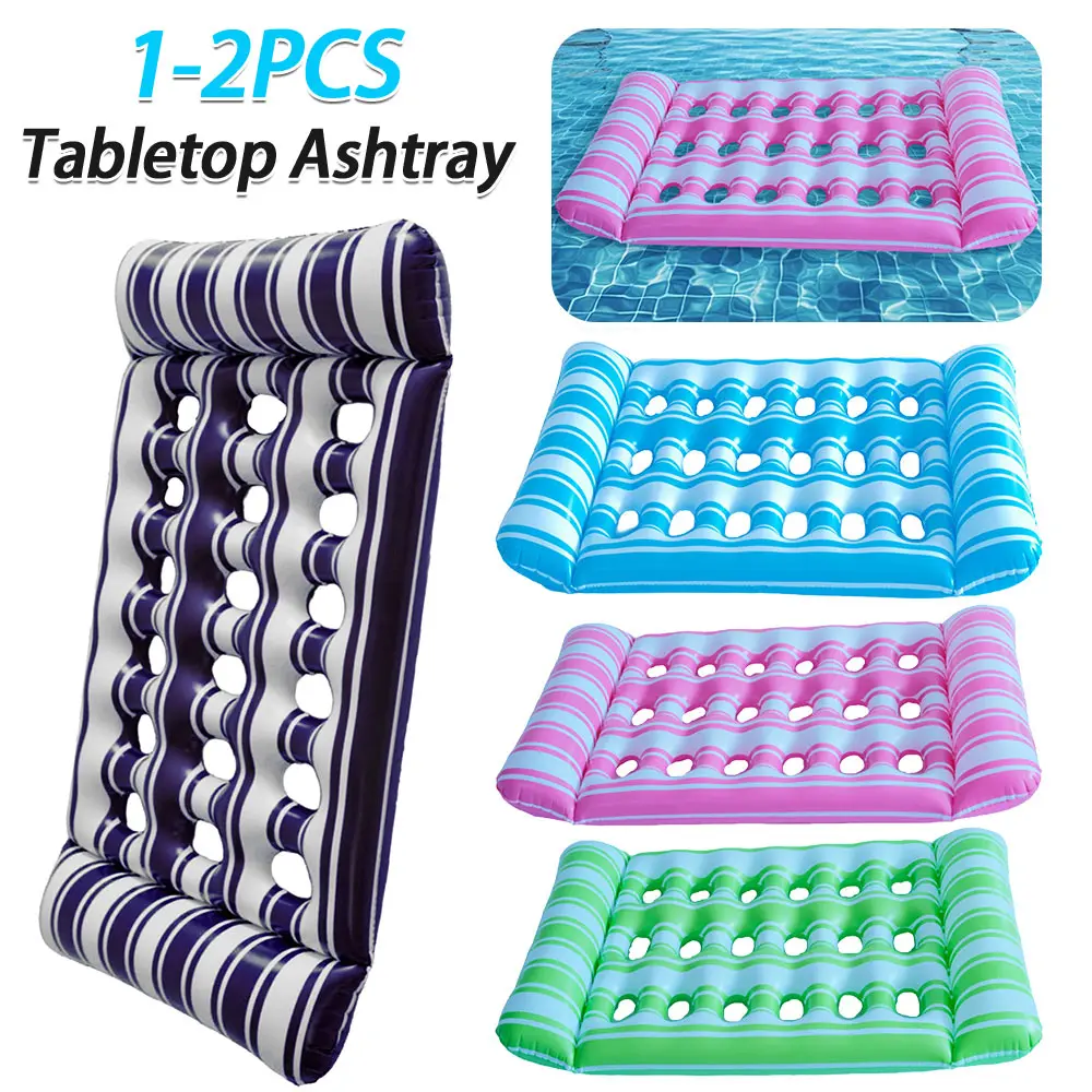 1-2PCS Inflatable Floating Bed Portable Inflatable Water Sleeping Bed Foldable Swimming Pool Air Mattress Swimming Pool Party