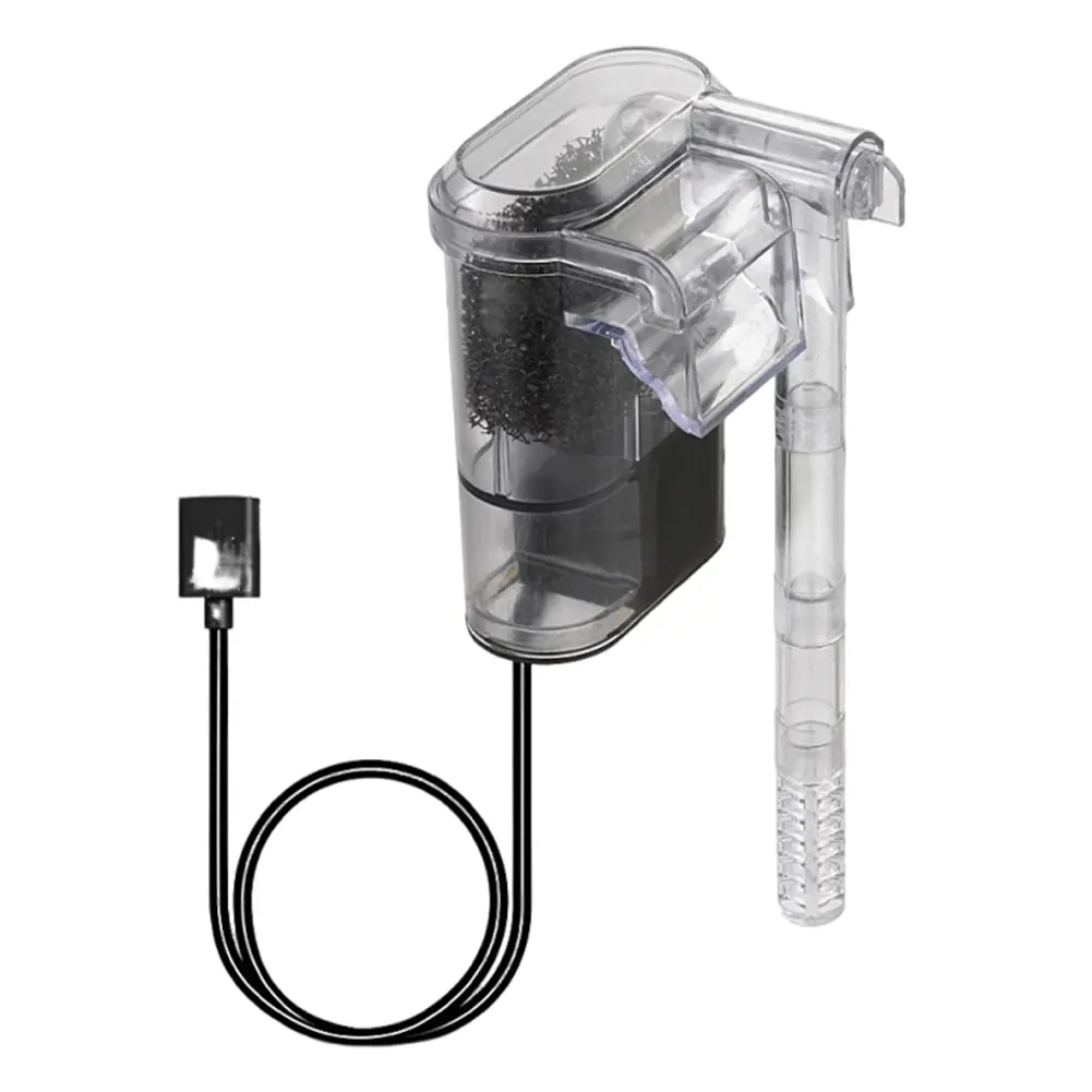 Fish Tank Suspended Filter Adjustable Flow Waterfall Suspension Oxygen Pump Aquarium Filter for 3-10 Gallon Fish Tank