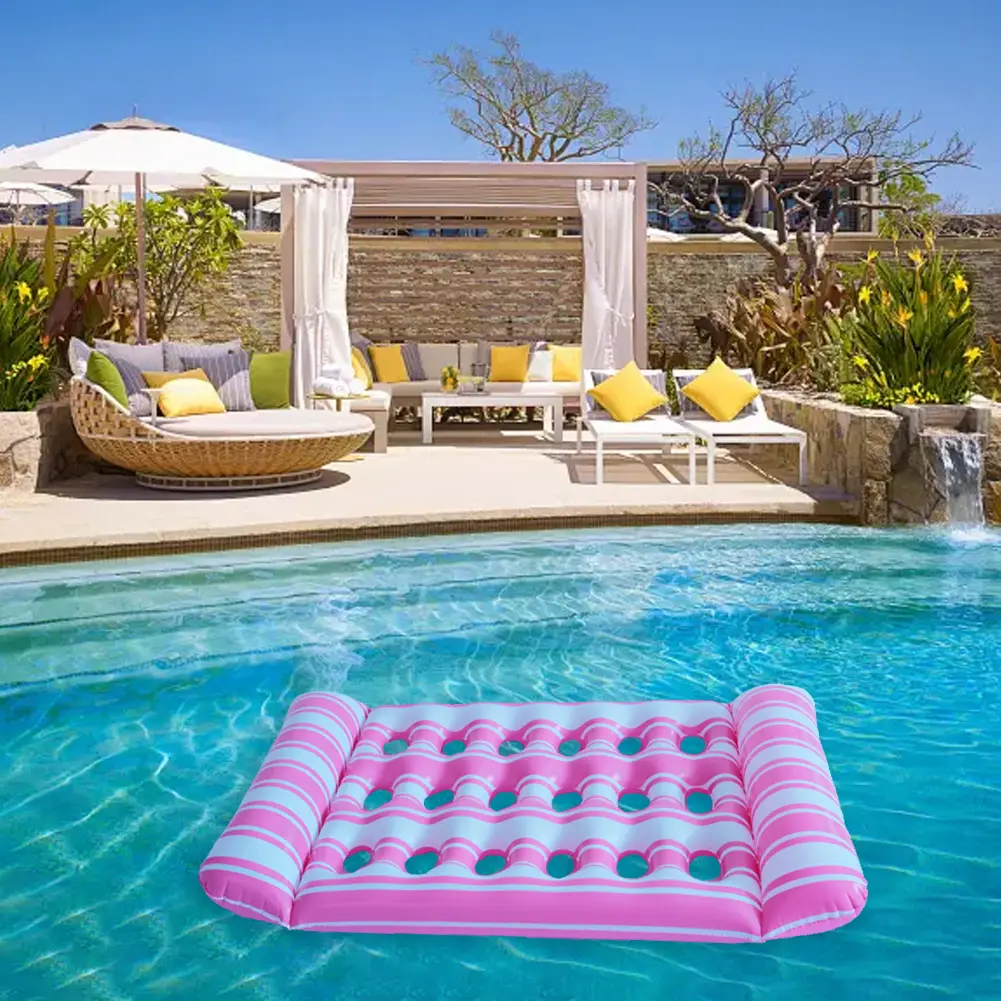 1-2PCS Inflatable Floating Bed Portable Inflatable Water Sleeping Bed Foldable Swimming Pool Air Mattress Swimming Pool Party