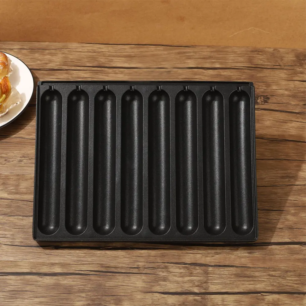 8 Grids Square Sausage Pan Anti-Scald Thickened Hot Dog Plate Aluminum Sausage Mould Tray for Indoor Outdoor Camping