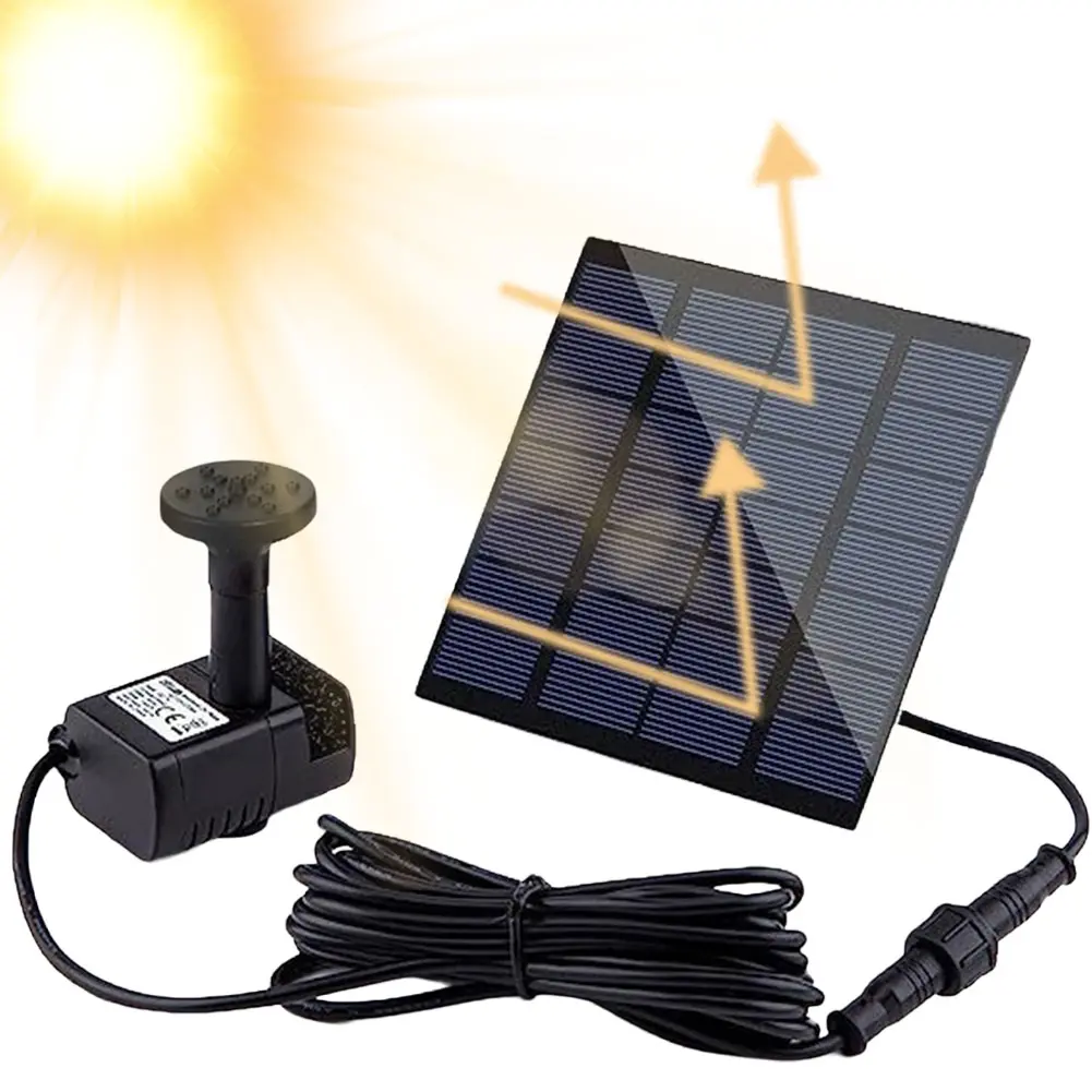 1.4W Solar Power Floating Garden Fountain Kit -7 Nozzles Adjustable Fountain Pump for Pond Pool Patio Garden Fish Tank Aquarium