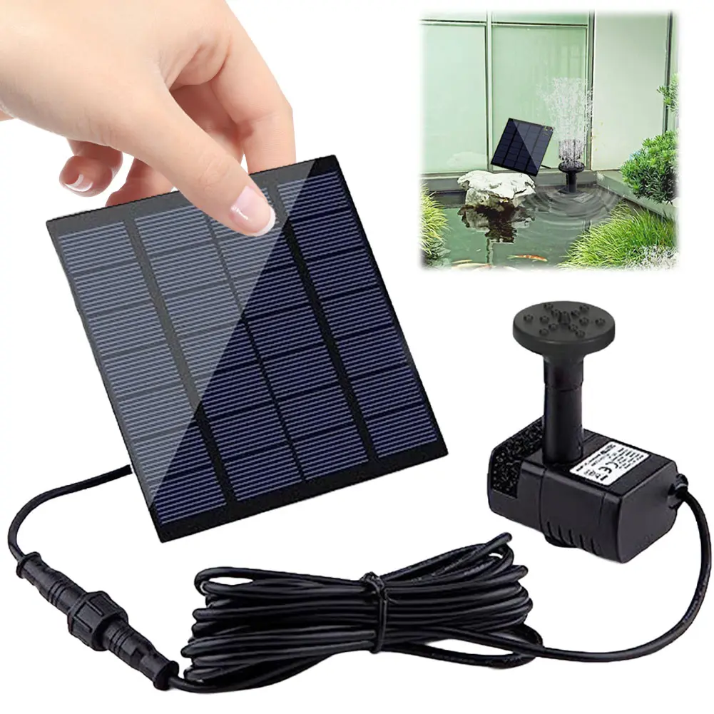 1.4W Solar Power Floating Garden Fountain Kit -7 Nozzles Adjustable Fountain Pump for Pond Pool Patio Garden Fish Tank Aquarium