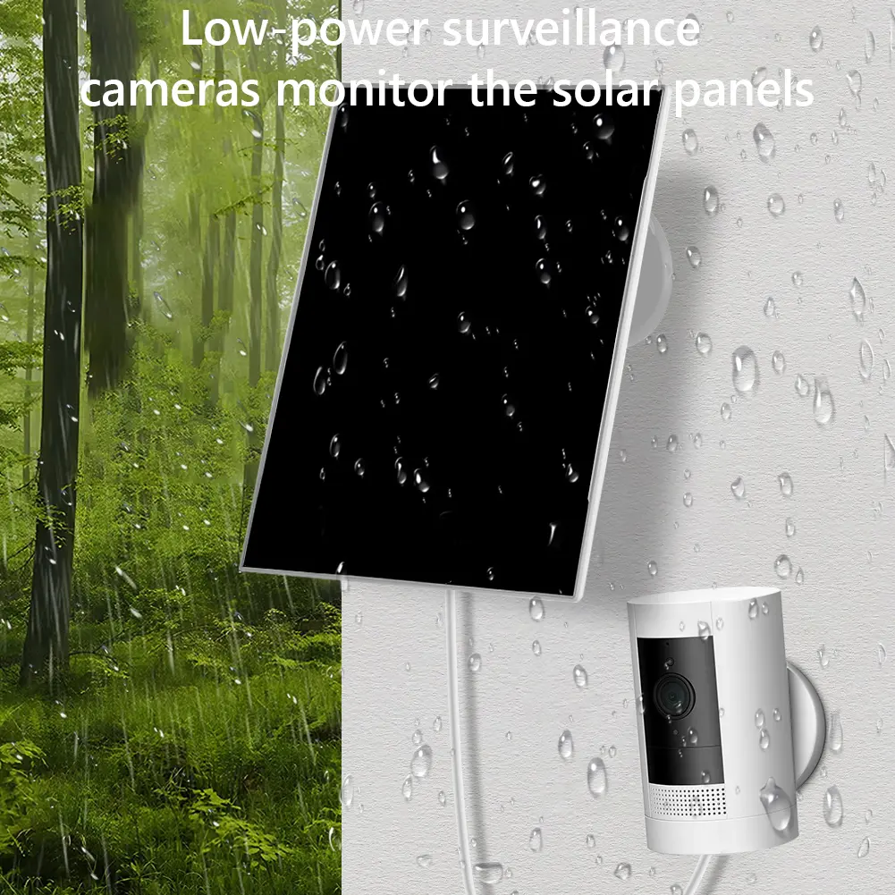 3W 6V Solar Panel Kit Adjustable Wall Mount Solar Panel Charger Camera Charger for Ring Video Doorbell 4/3/3 Plus/2 Camera