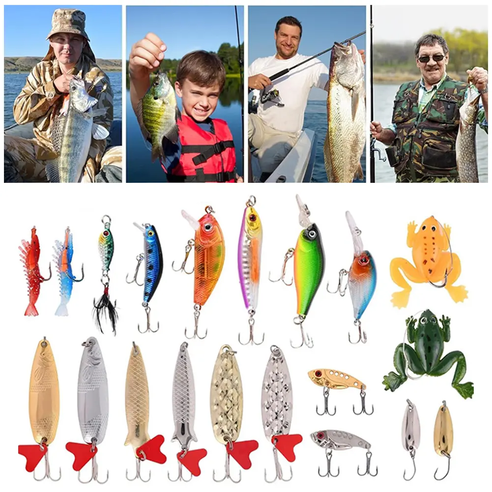 Christmas Fishing Tackle Countdown Calendar Box 24 Days Fishing Lures Set Calendar Box Creative Xmas Surprise Gift for Fisher