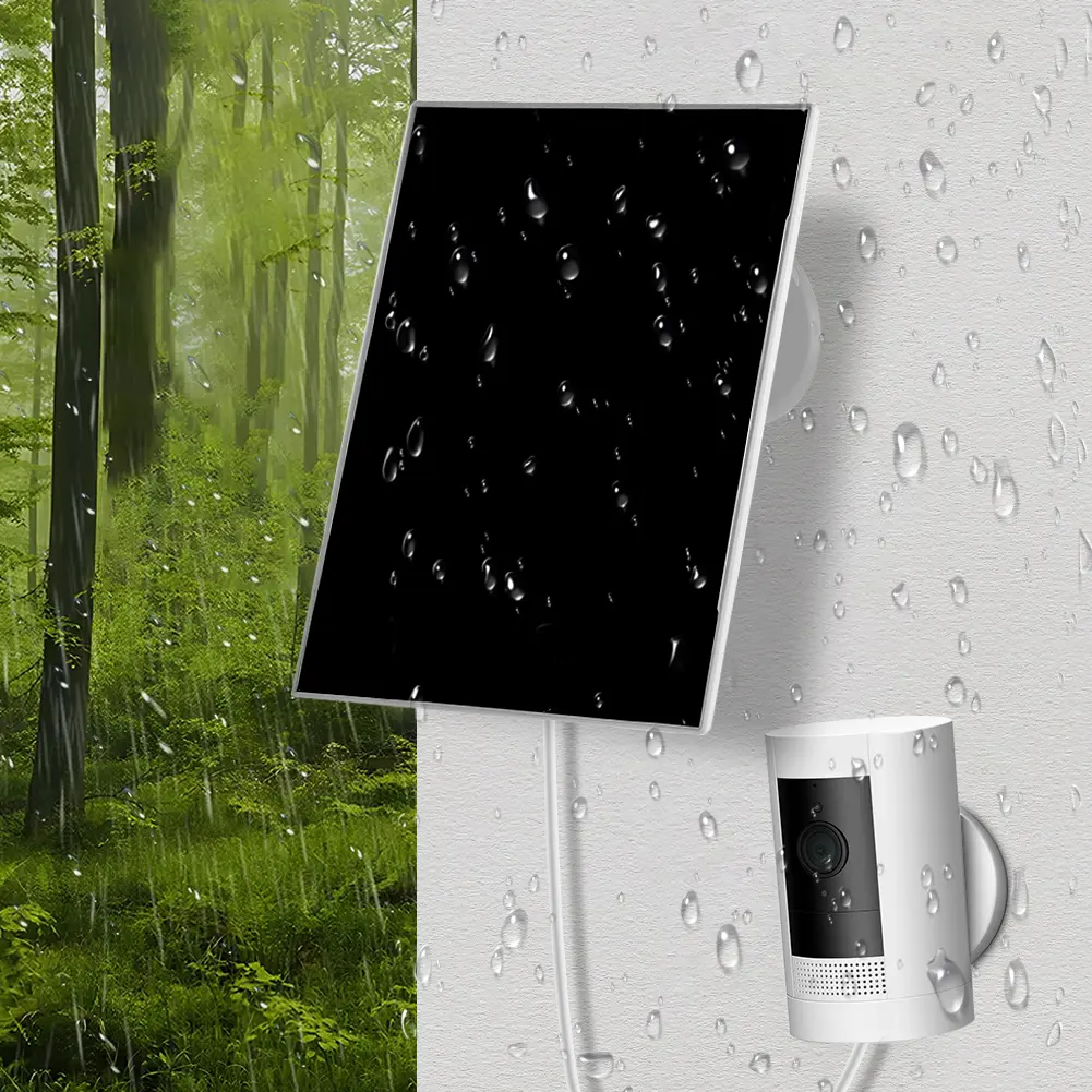 3W 6V Solar Panel Kit Adjustable Wall Mount Solar Panel Charger Camera Charger for Ring Video Doorbell 4/3/3 Plus/2 Camera