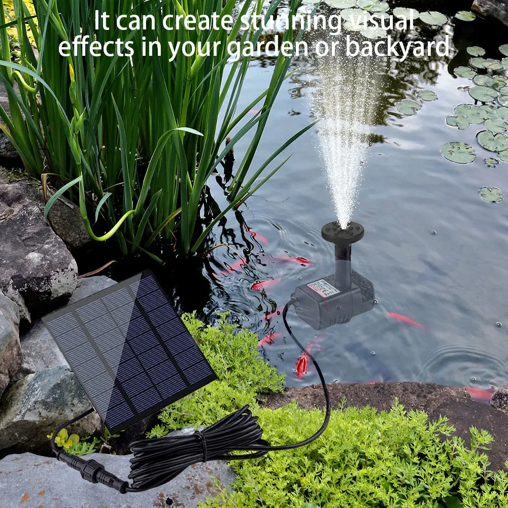 1.4W Solar Power Floating Garden Fountain Kit -7 Nozzles Adjustable Fountain Pump for Pond Pool Patio Garden Fish Tank Aquarium