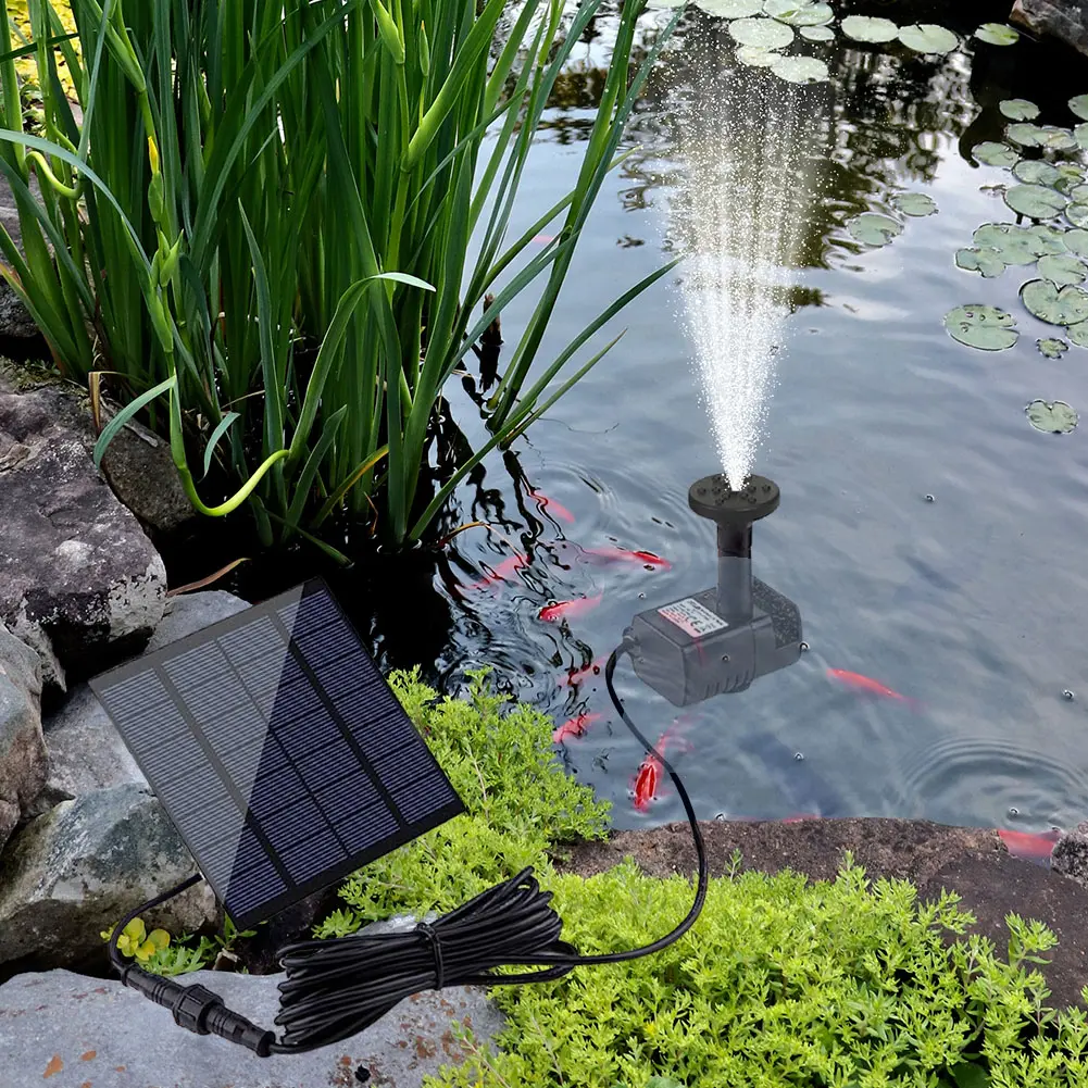 1.4W Solar Power Floating Garden Fountain Kit -7 Nozzles Adjustable Fountain Pump for Pond Pool Patio Garden Fish Tank Aquarium
