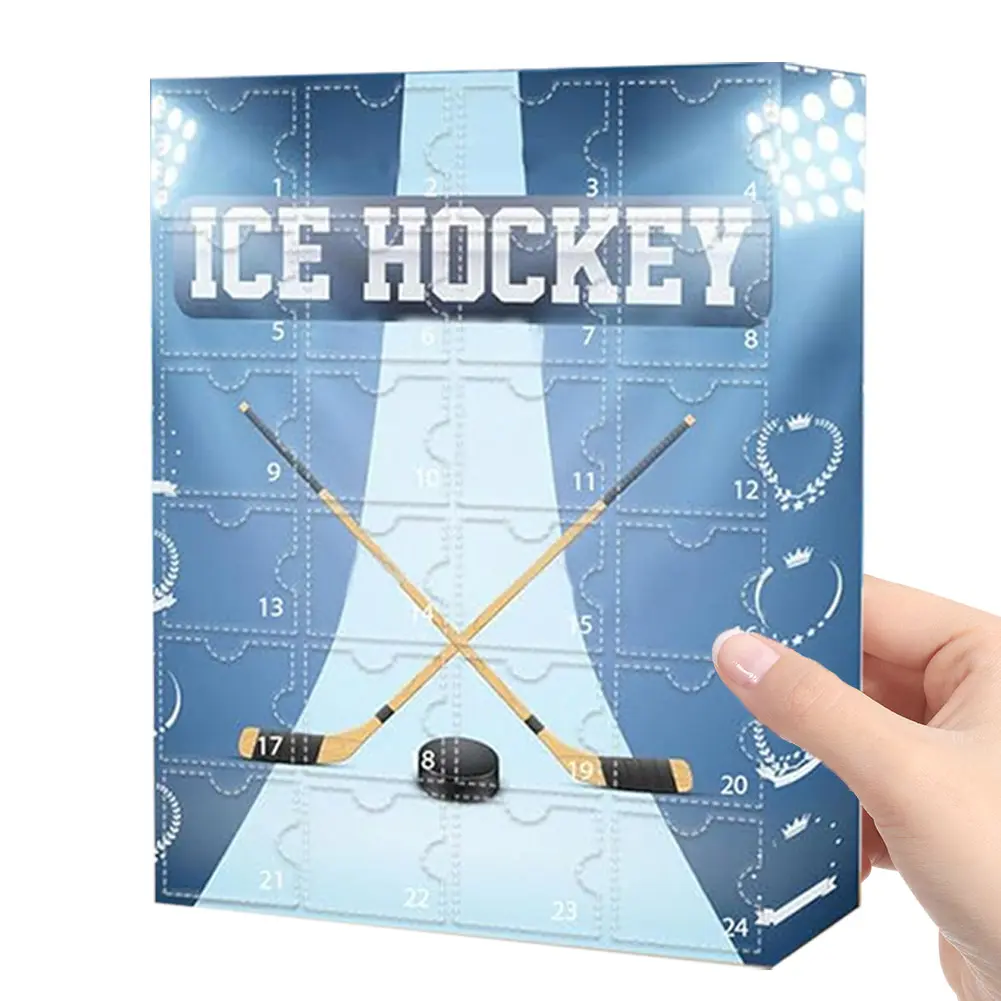 Hockey Advent Calendar 2024 Holiday Gift 24 Day Countdown Hockey Miniature Keepsake Advent Calendar for Christmas Kids Gift