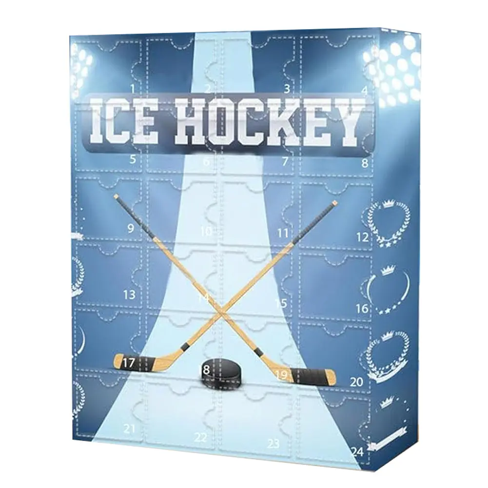 Hockey Advent Calendar 2024 Holiday Gift 24 Day Countdown Hockey Miniature Keepsake Advent Calendar for Christmas Kids Gift