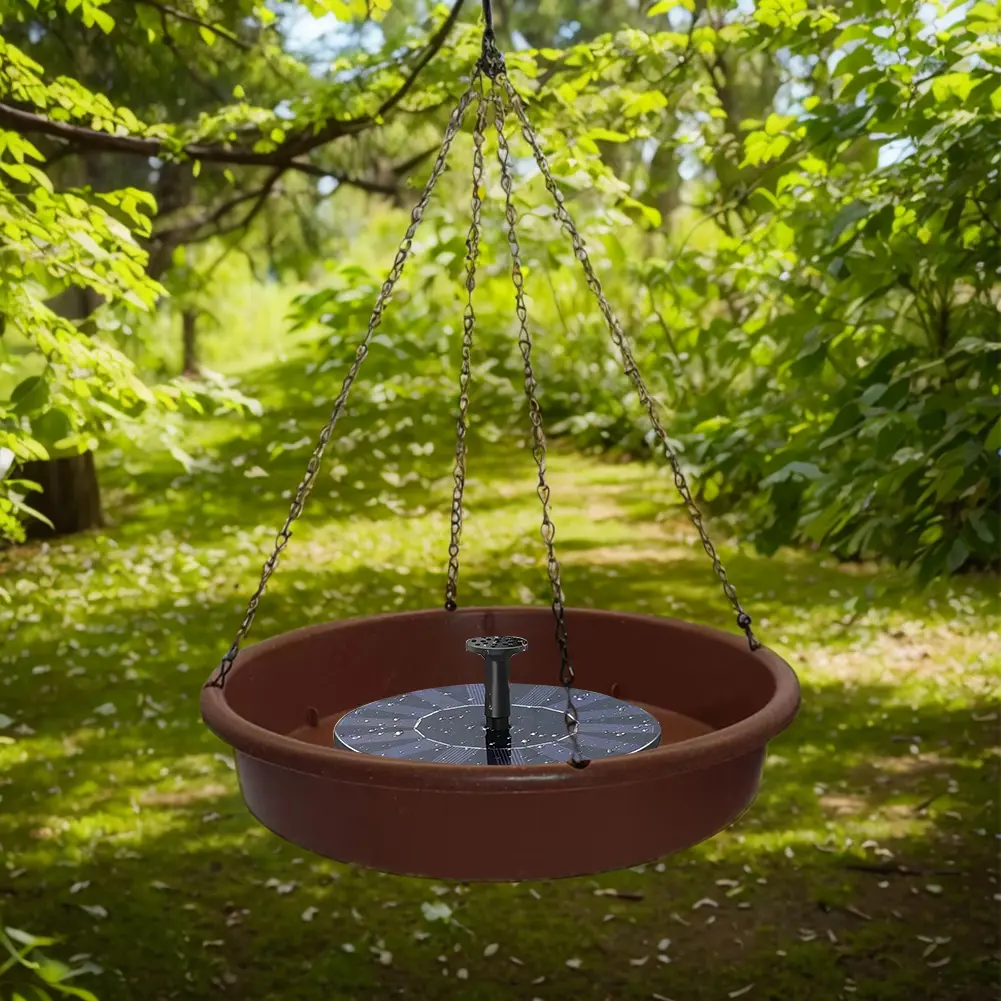 Bird Bath Bowl with Solar Fountain Pump with 4 Water Spray Outdoor Tray Bird Water Drinker Solar Fountain Pool Outdoor Bird Bath