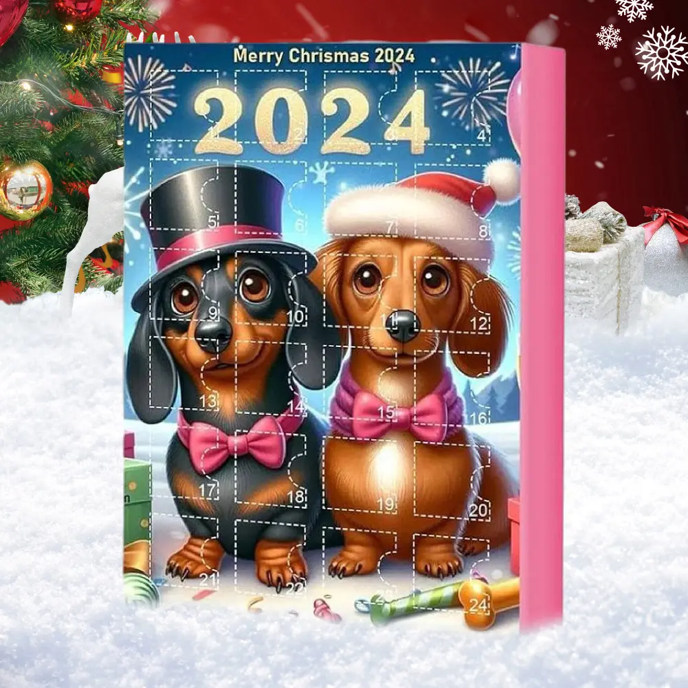 2024 Dachshund Advent Calendar 24 Days of Christmas Collectible Funny Dog Set Christmas Advent Calendar Gifts for Kids