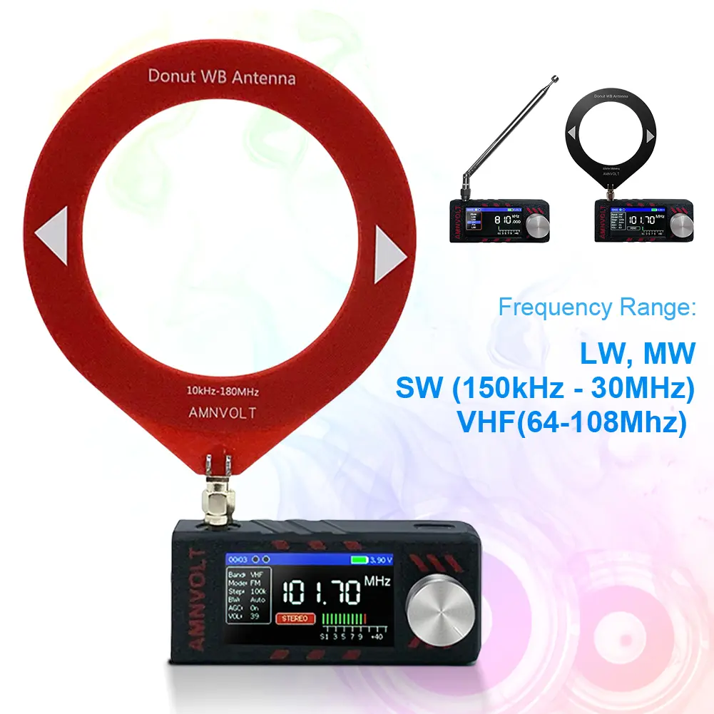 SI4732 0.5-108mhz LSB USB AM FM FM/AM Radio 1.9inch IPS Screen Mini Pocket Radio with Antenna All Band Radio Receiver
