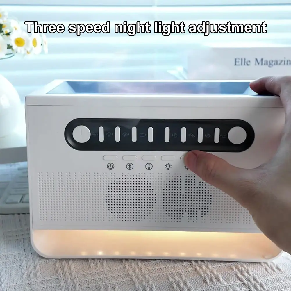 White Noise Sound Machine Essential Oil Diffuser with BT Speaker and Night Light Aroma Diffuser for Babies Kids and Adults