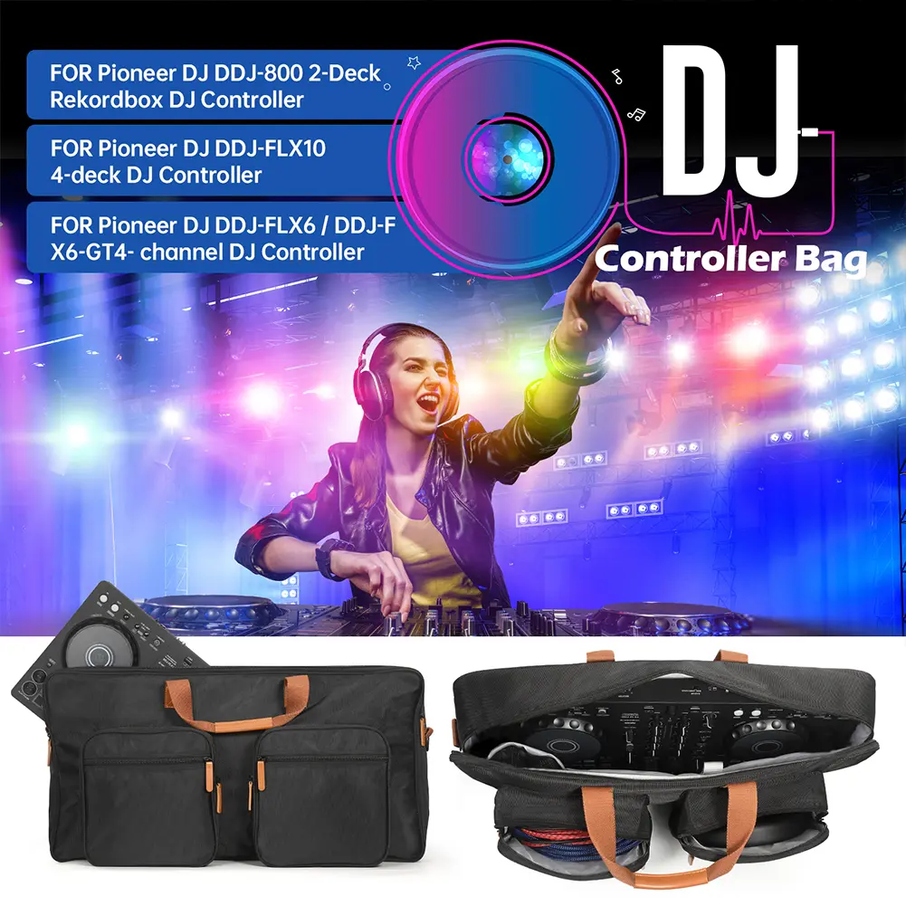Protective Case Dustproof Turntables Protective Case Scratch-resistant with Sholder Strap for Pioneer DJ DDJ-800 DDJ-FLX104 FLX6