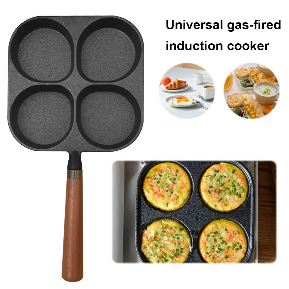 4 Cups Steak Cooking Pans Non Stick Frying Pot Pan Versatile Breakfast Skillet Compatible with Gas Stove and Induction Cooktop